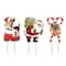 Glitzhome® 24" Metal Glitter Santa, Reindeer & Candy Cane Yard Stake Set